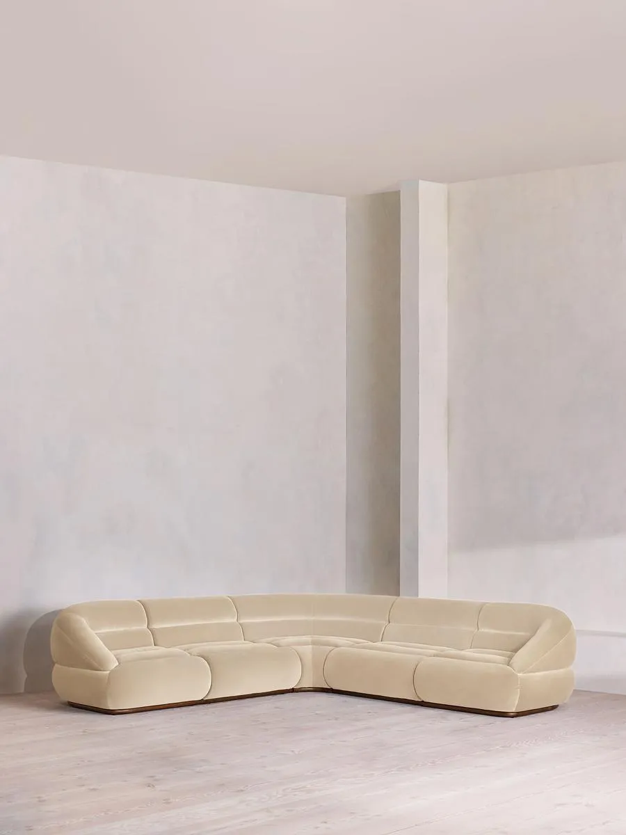 Edison Modular Sofa, Corner Sofa, Velvet, Porcelain