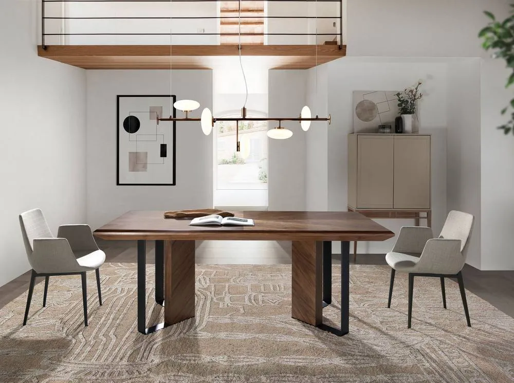 Angel Cerda High Sideboard, Walnut & Beige, 90 x 40 x 150 cm in Beige 4
