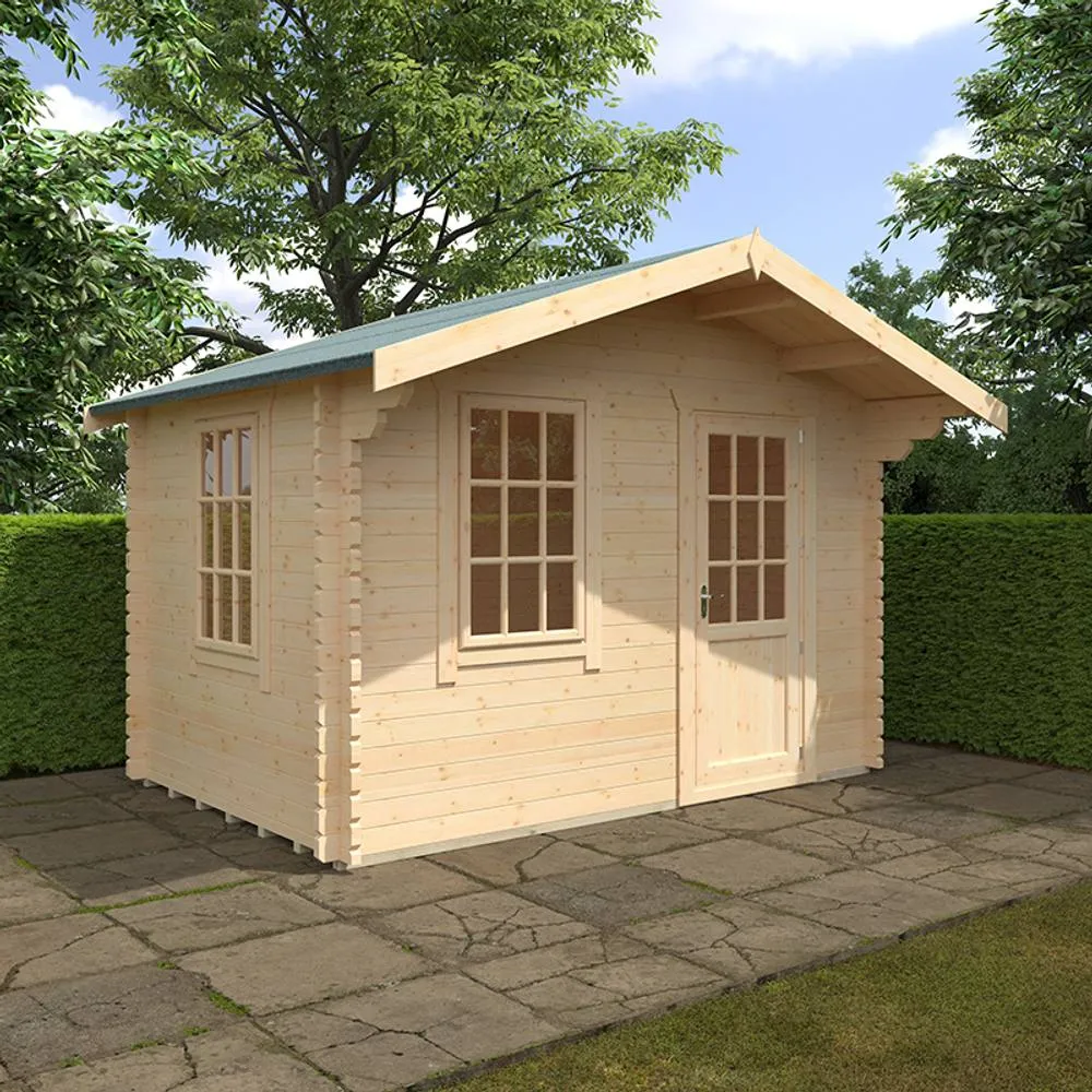 Buttercup Farm 8x12w The Carrington Plus 44mm Cabin - L235 x W355 x H271.9 cm in Natural 2