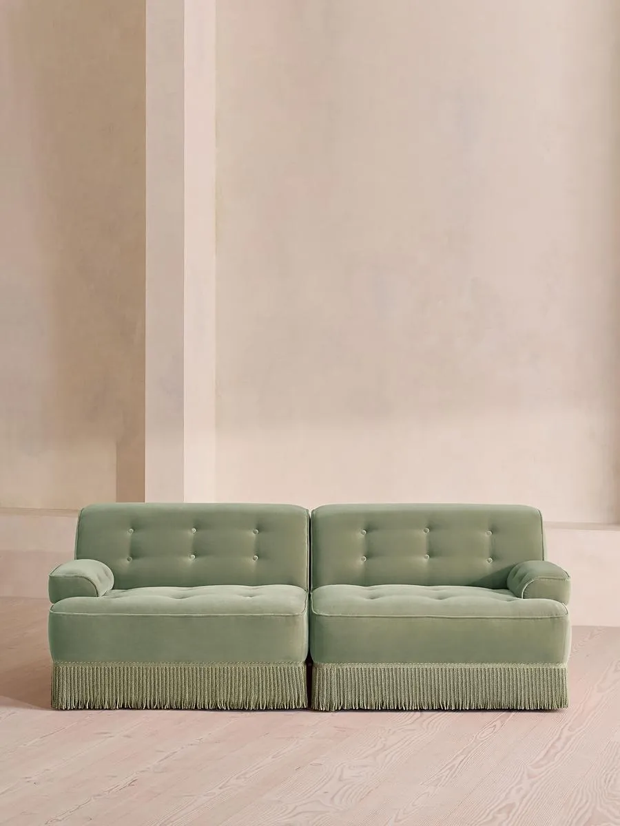 Elowen Modular Sofa, Three Seater, Velvet, Seafoam