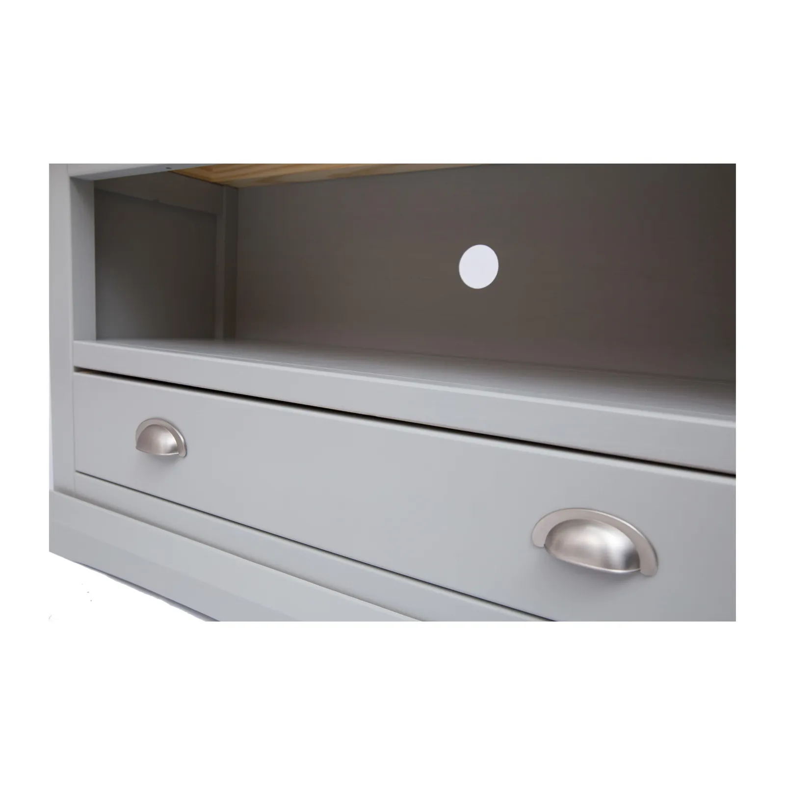 Cabinet Bits Loreo Light Grey 1 Drawer TV Cabinet Chrome Cup Handle 5