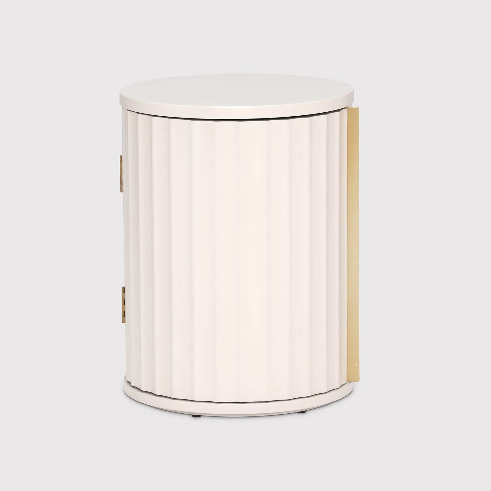 Lucia Bedside Left Table, Round, Neutral Wood | Barker & Stonehouse