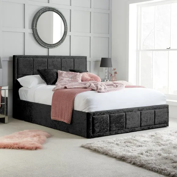 Hannover Crushed Velvet Ottoman Bed Frame 1