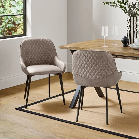 Hudson Set of 2 Dining Chairs, Faux Leather 1