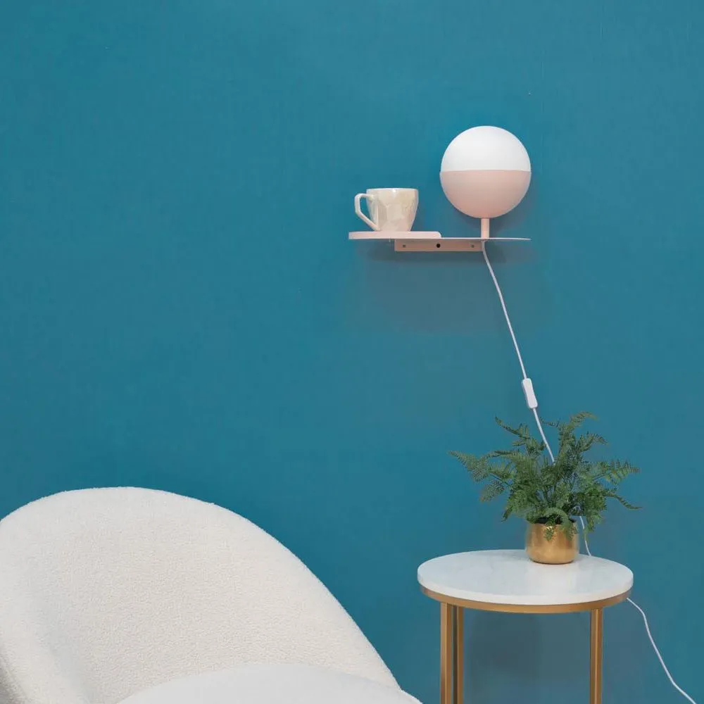 ValueLights Marlow Blush Pink Wall Shelf Lamp