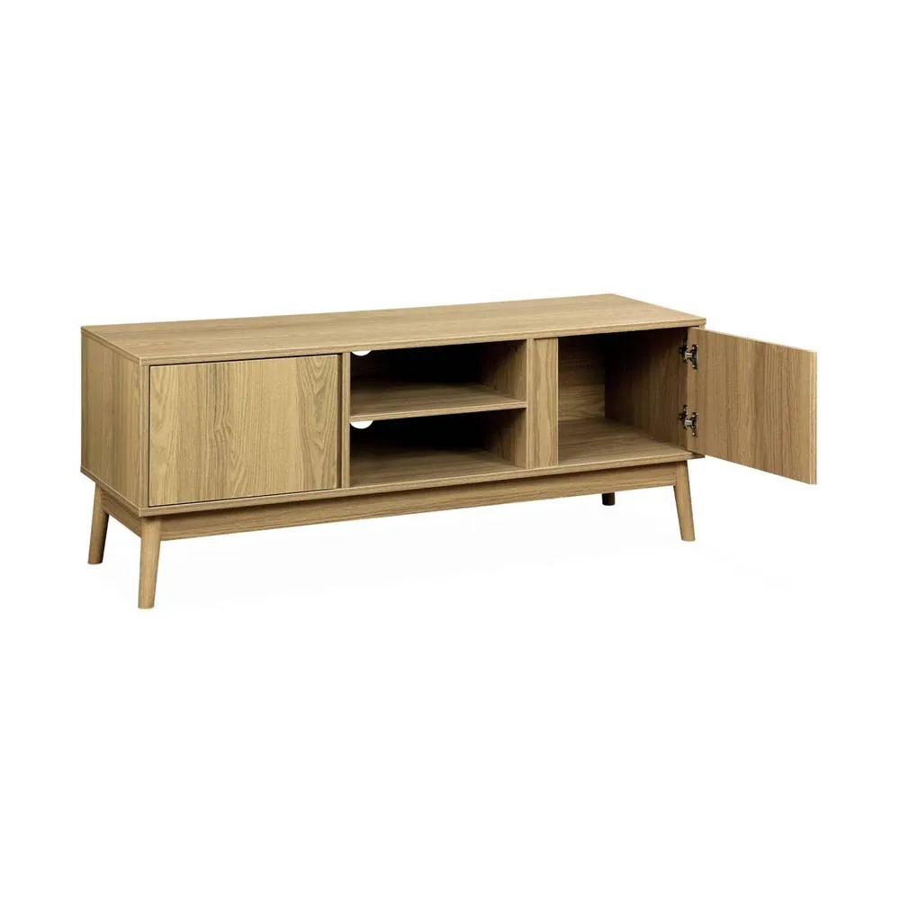 sweeek 120cm TV unit wooden effect 2 doors in Beige 6
