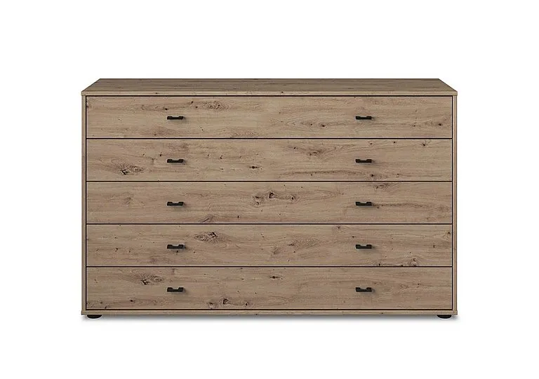 Dallas 141cm 5 Drawer Chest - Bianco Oak