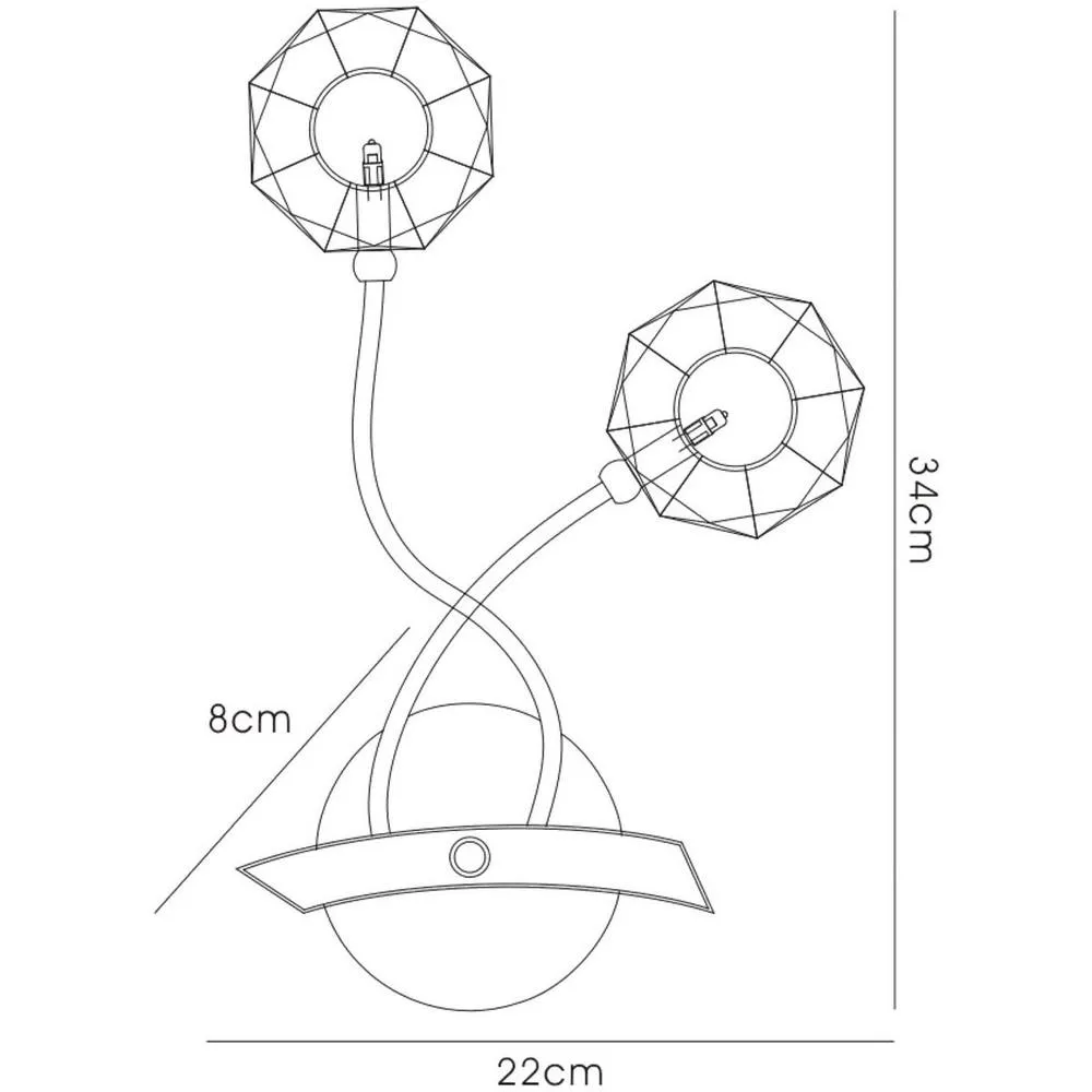 Netlighting Izona Wall Lamp 2 Light G4 Polished Chrome NOT LEDCFL Compatible in Grey 3