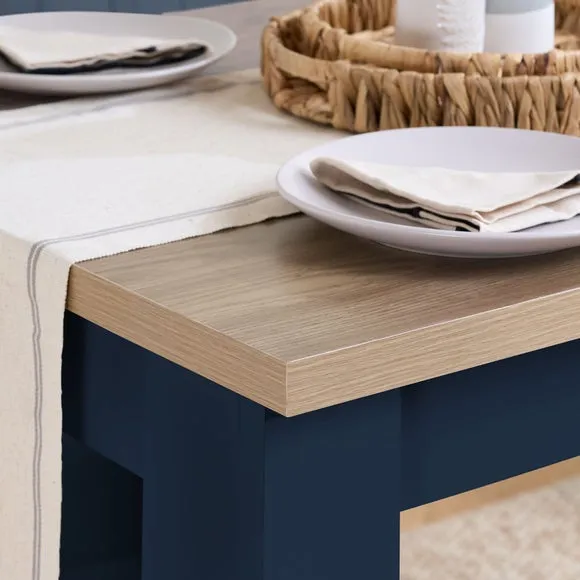 Highgate Dining Table with 2 Benches, Oak Effect 3