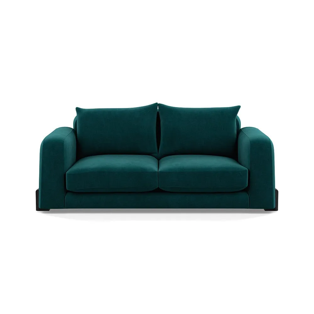 Heal's Nuvola 3 Seater Sofa Smart Luxe Velvet Ocean Black Beech Feet 1