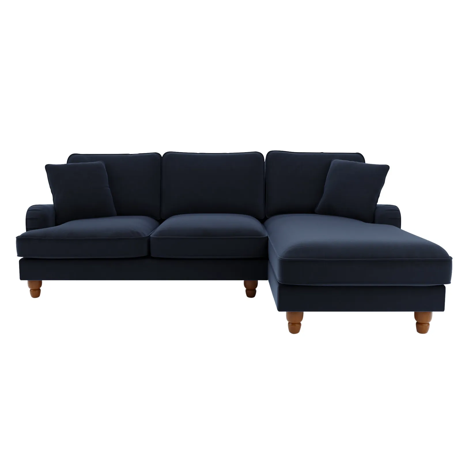Beatrice Velvet Right Hand Corner Sofa Navy Blue