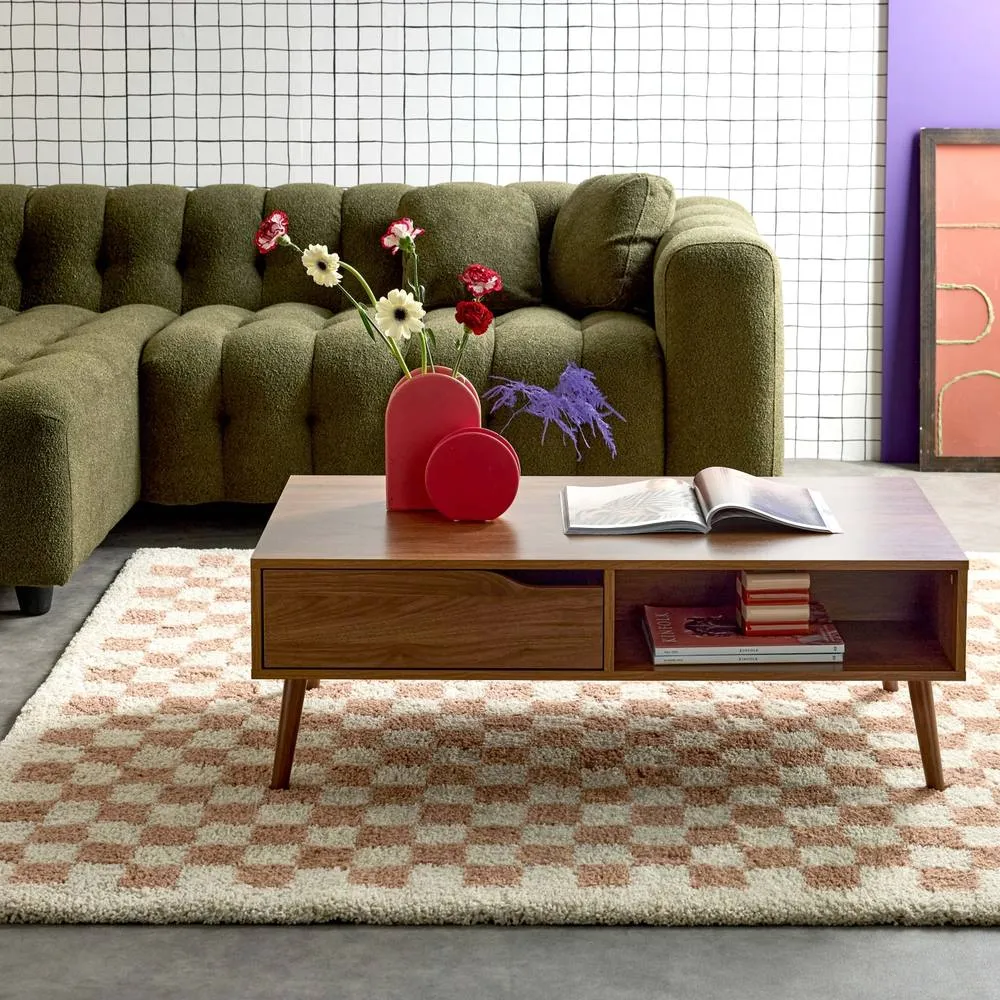 sweeek Vintage Coffee Table In Walnut Wood in Dark Brown