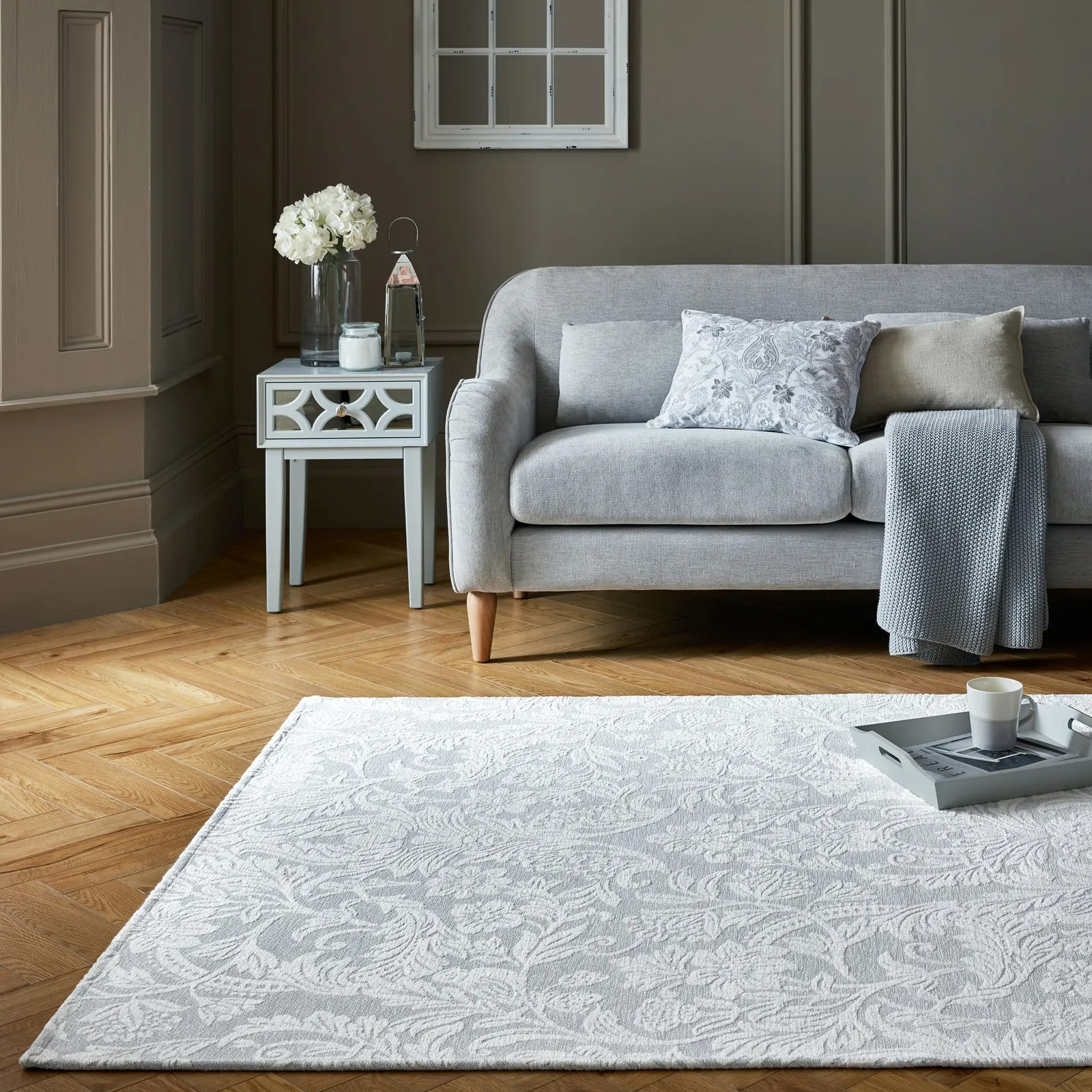 Dorma Winchester Chenille Rug Grey