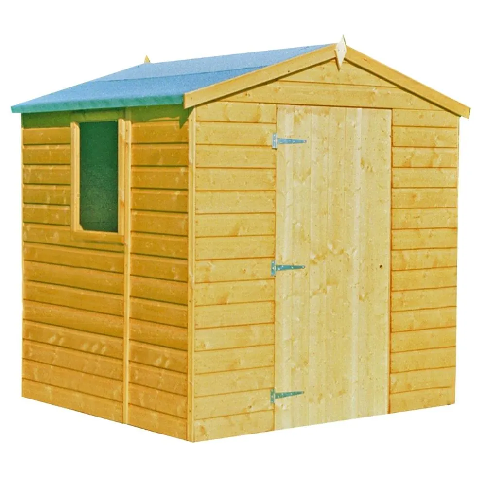 Shires Faroe Single Door Tongue & Groove Garden Shed Workshop Approx 6x6 ft in Brown