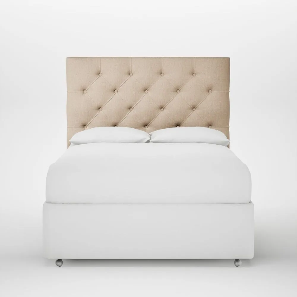 Heal's Balmoral Headboard Double Smart Cotton Linen Rice 2