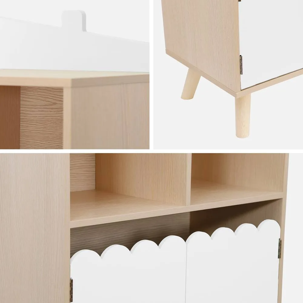 sweeek 2-shelf 2-door Bookcase in White 4