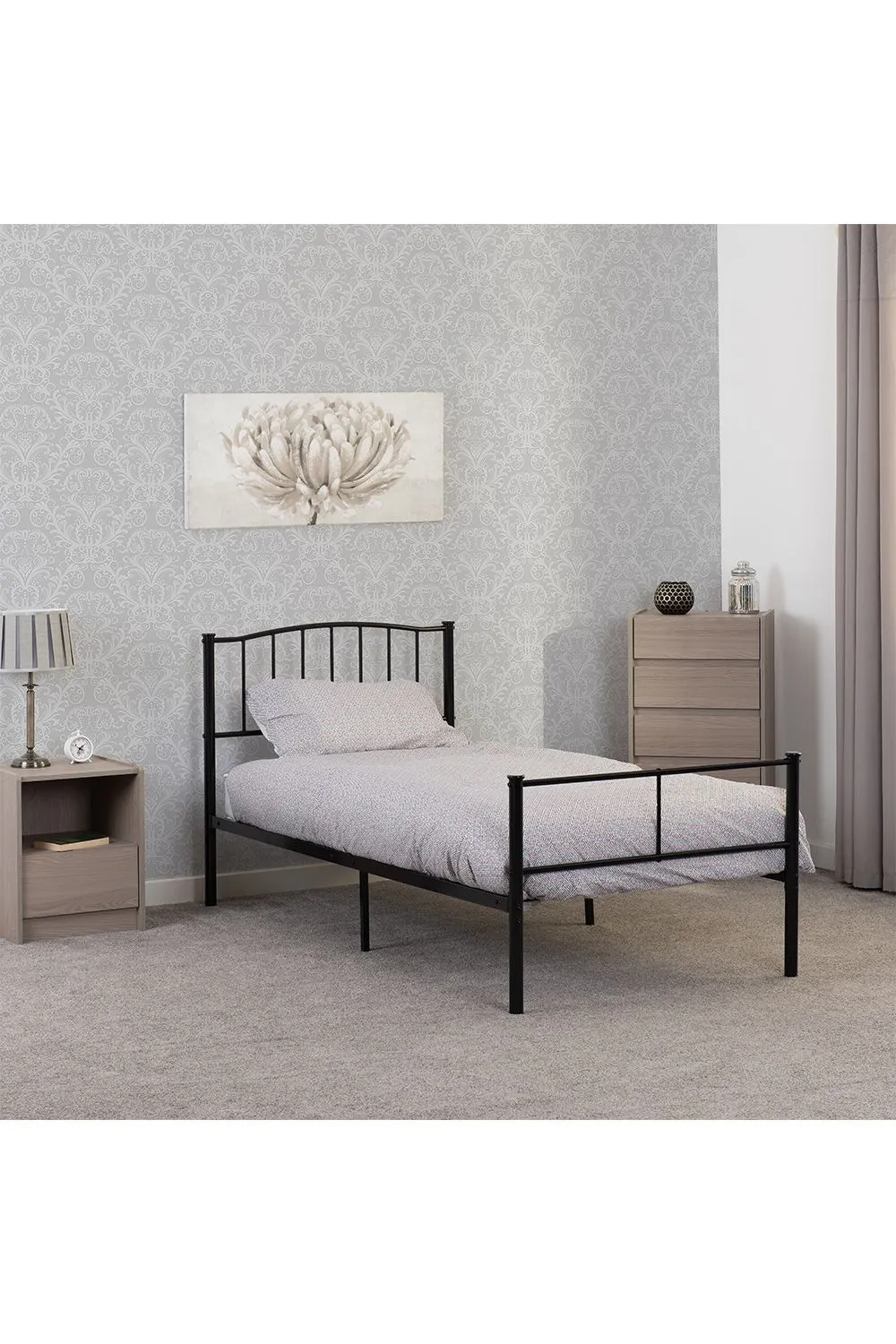 Seconique Newton 3' Single Bed in Black