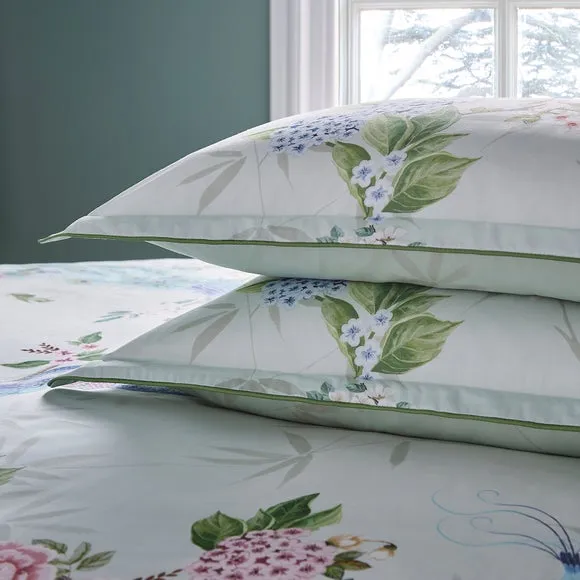 Dorma Love Bird Seafoam 100% Cotton Oxford Pillowcase Pair