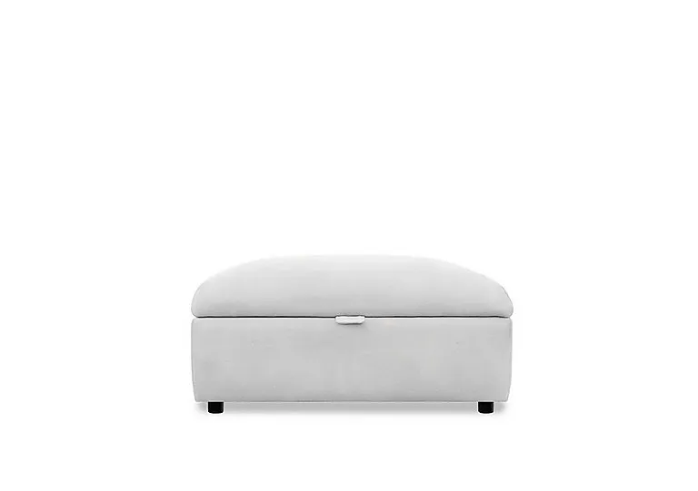 Hudson 23 Leather Storage Stool - Roma Chalk