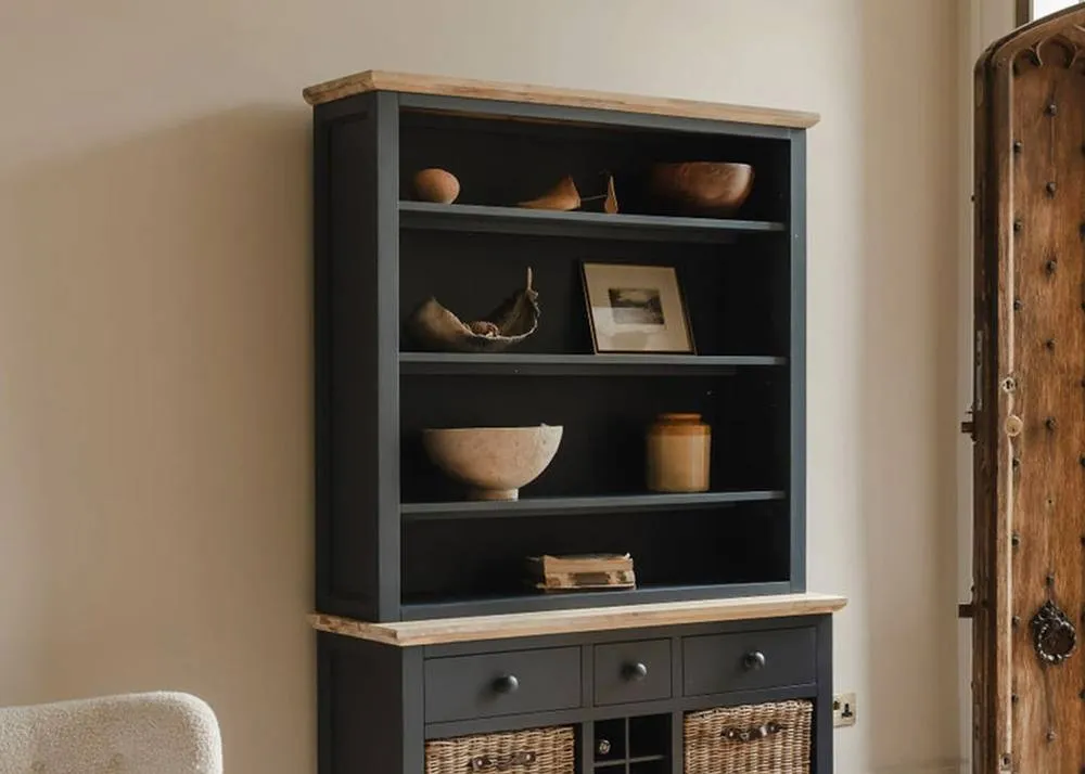 Statement Furniture Florence Bookcase with Adjustable Shelves, Fully Assembled Bookshelf in Navy 6