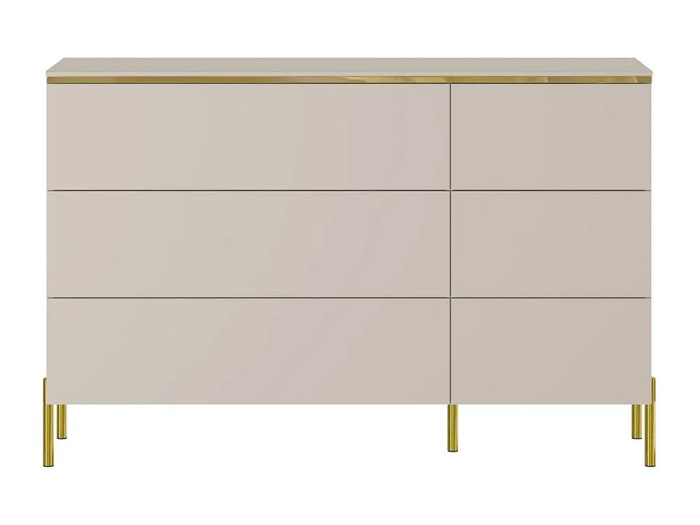Vente-unique 6-Drawer Chest Of Drawers - Beige & Gold - VUKIA 6