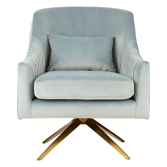 Mahasim Upholstered Velvet Bedroom Chair In Blue Finish