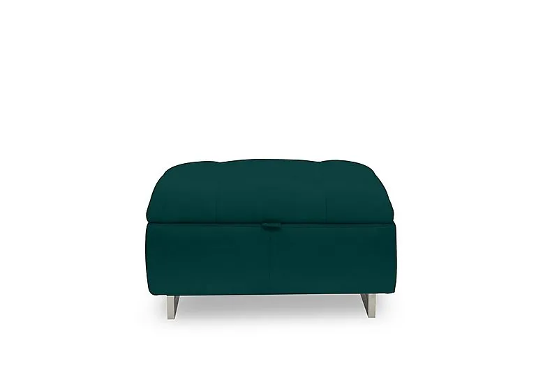 Moet Large Fabric Storage Footstool - Opulence Teal