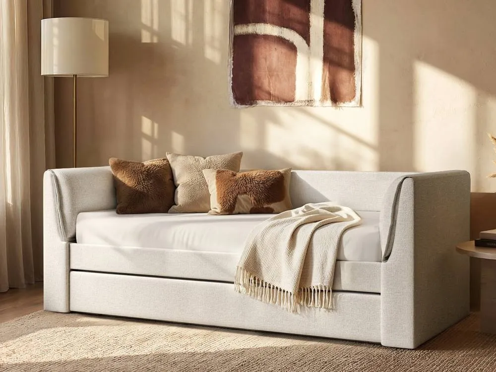 Flair Max Day Bed With Trundle in Cream 2