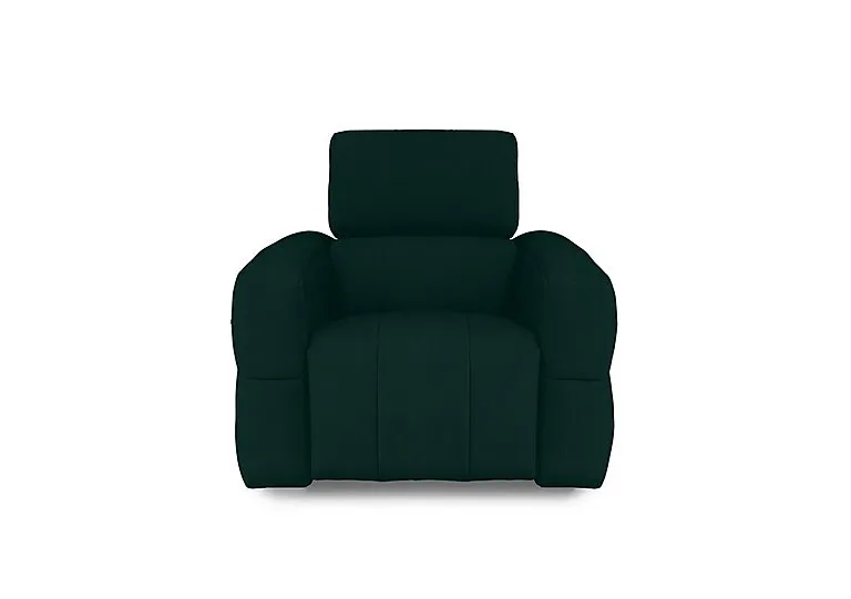 Cube Fabric Power Recliner Chair with Power Headrest - Bottle Green