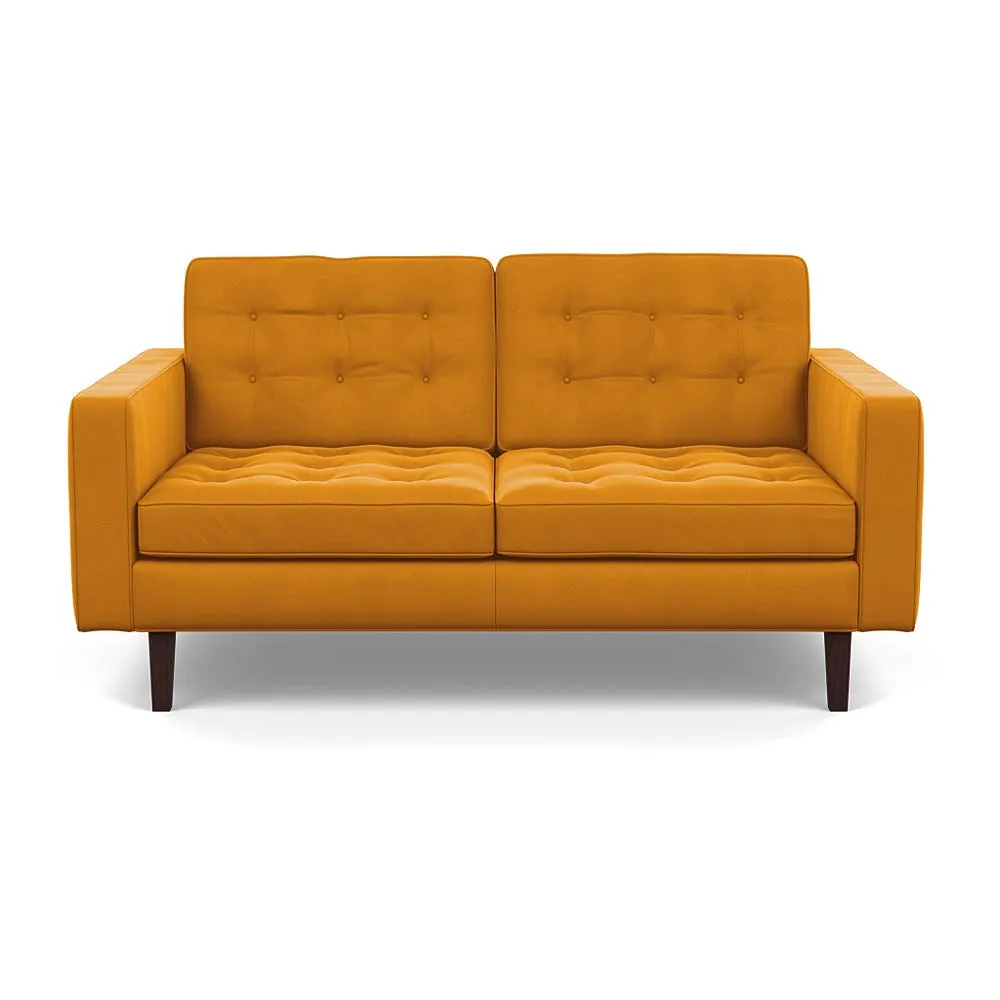 Heal's Hepburn 2 Seater Nobilis Velvet Mustard Black