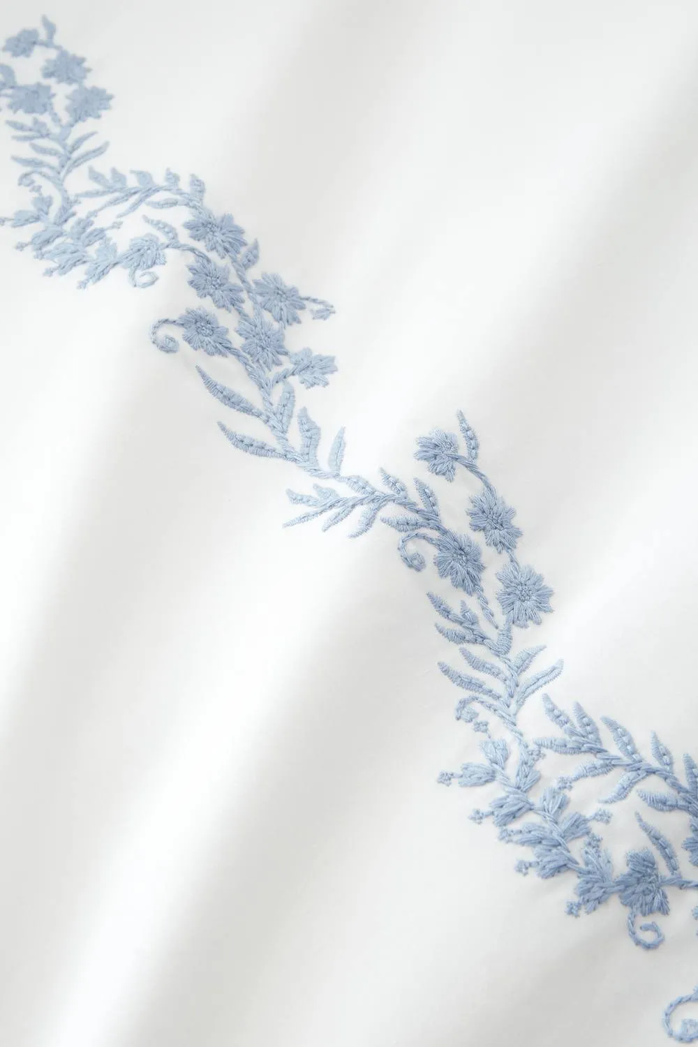 Bianca 'Camille Embroidered Floral' 200 Thread Count Cotton Duvet Cover Set in Blue 3
