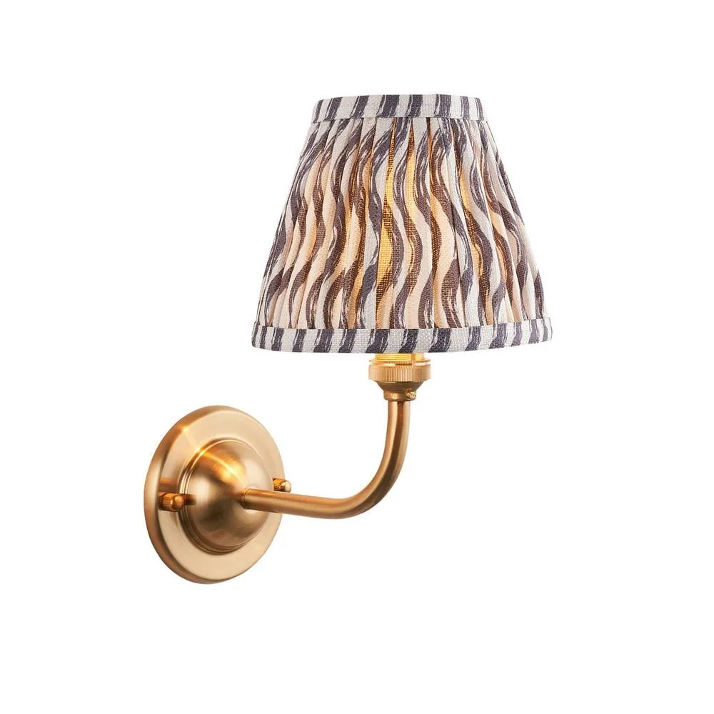 Netlighting Dome Arc Wall Light Grey Fabric Ripple Shade 16cm B22