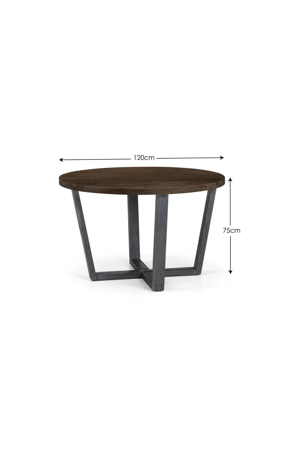 Julian Bowen Brooklyn Round 4 Seater Dining Table in Dark Brown 6