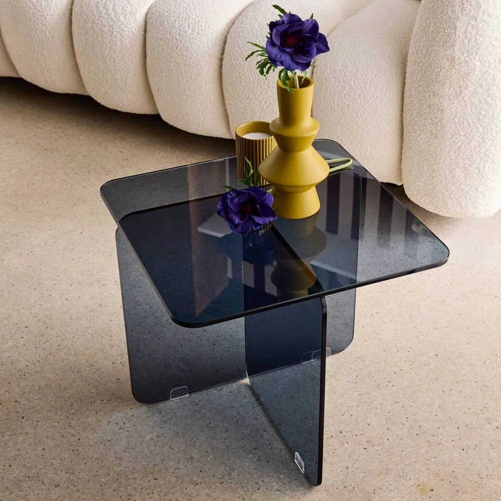 sweeek Square coffee table tempered glass in Grey 4