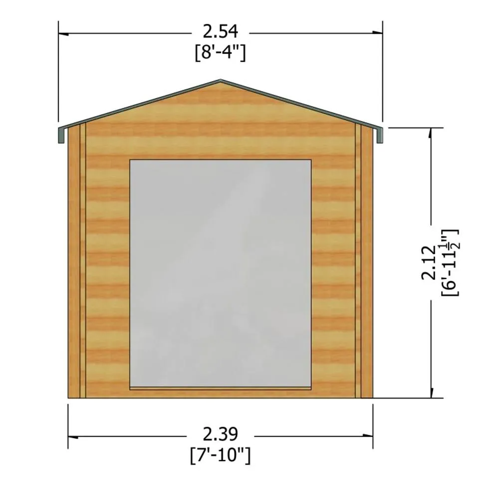 Shires Bradley 19 mm Log Cabin 8 x 8 Feet in Light Brown 3