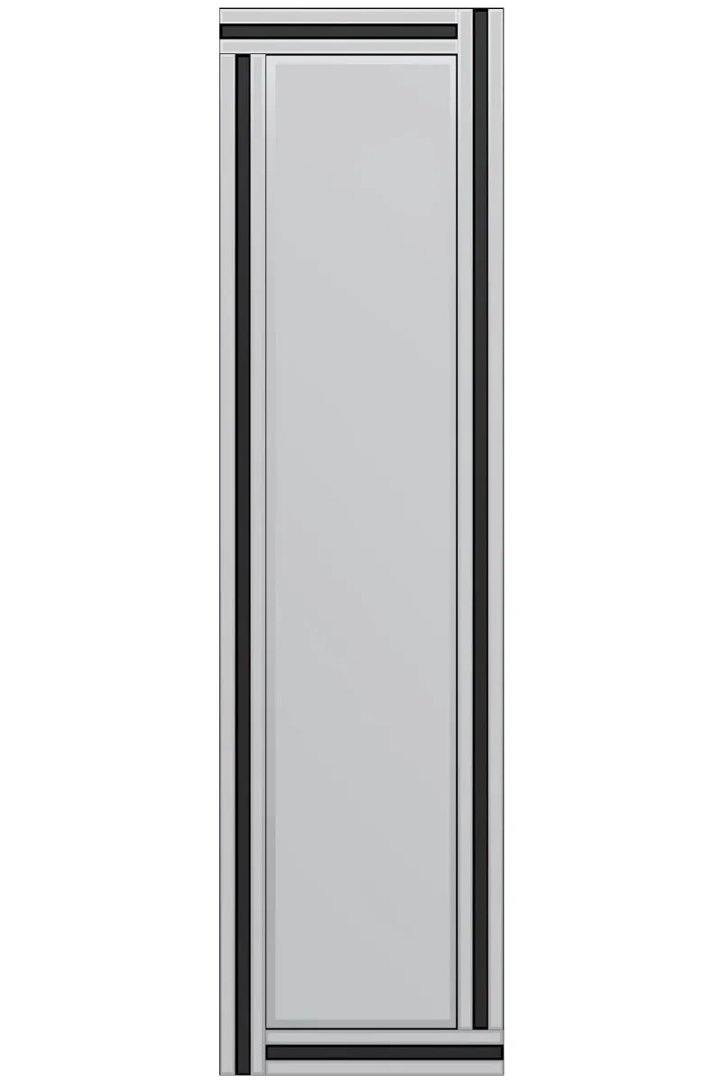MirrorOutlet Triple Bevel Large Venetian Cheval Black & Mirror (150 X 40cm) in Silver 4