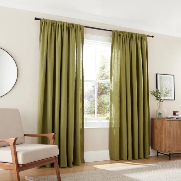 Linen Slot Top Curtains 2