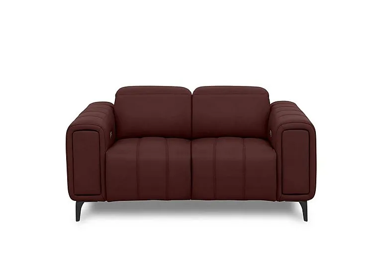 Elphaba Leather 2 Seater Power Recliner Sofa with Storage Arms - Ruby Cat - Sofas and Armchairs