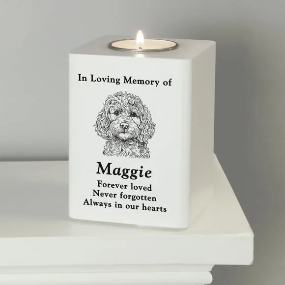 Personalised Dog Breed Memorial Tealight Holder 4