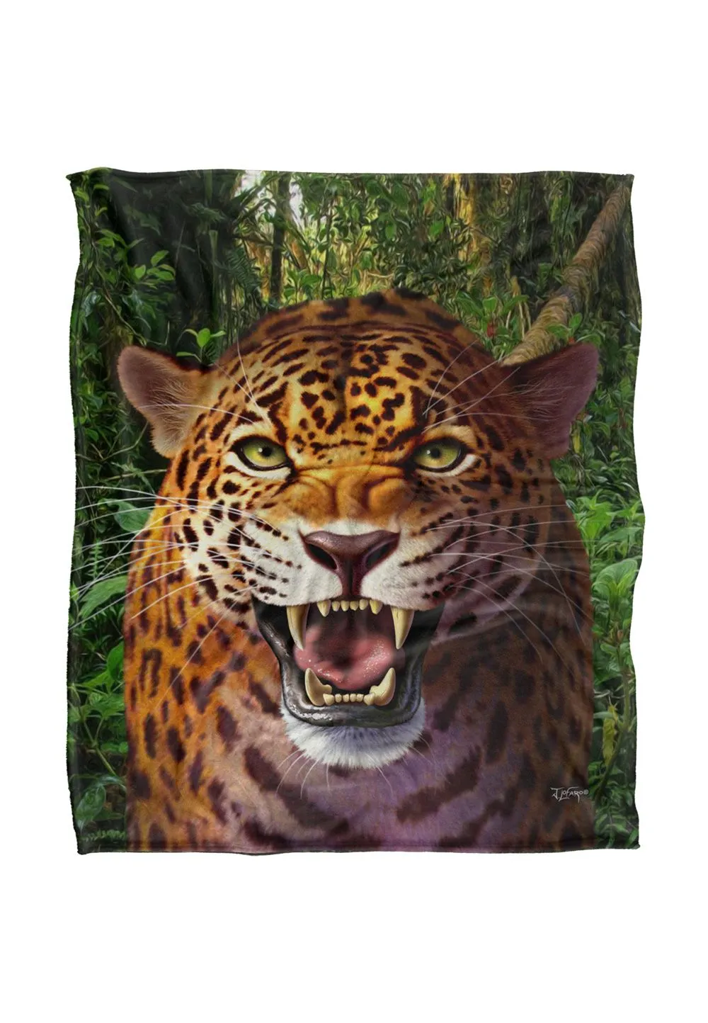 JQ Licensing Jlo Leopard Hunting Silky Touch Super Soft Throw Blanket 152 X 127 cm in White