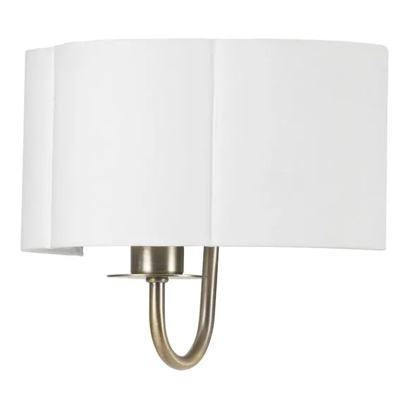 Pacific Lifestyle Seraphine Matt Metal and White Fx Silk Scallop Half Shaded WallLight 6
