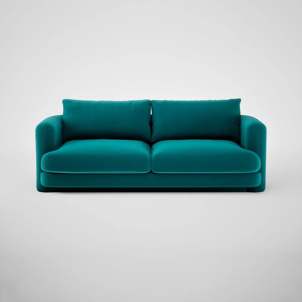 Heal's Rafi 3 Seater Sofa Smart Velvet Petrol 2