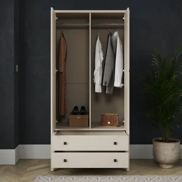 Malone Double Wardrobe, Warm Grey 2