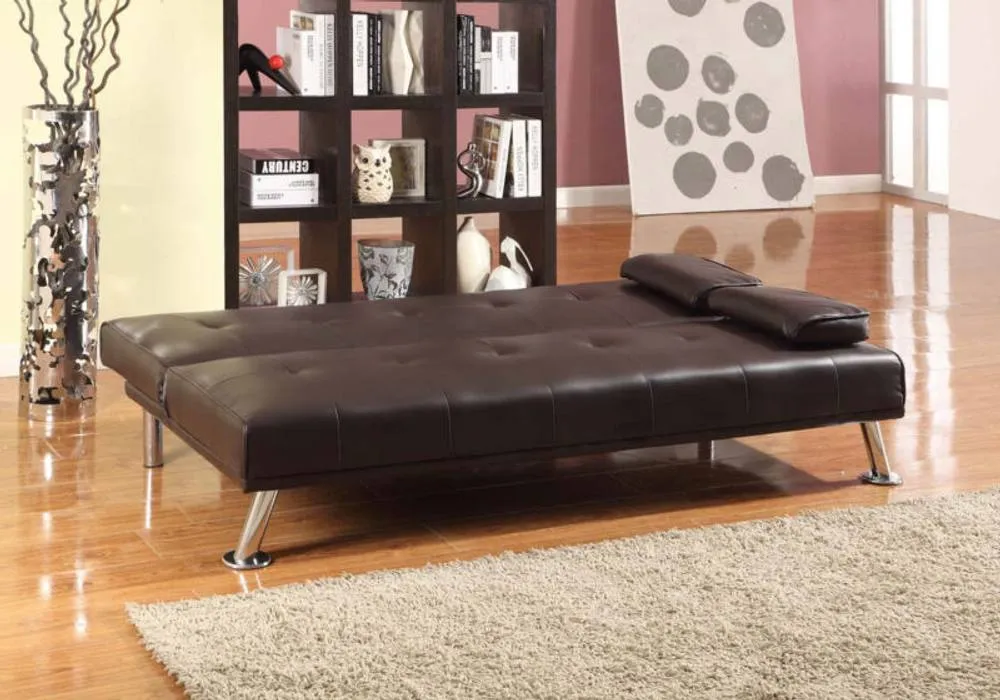 Comfy Living Ltd Italian Style Faux Leather Sofa Bed in Brown 2