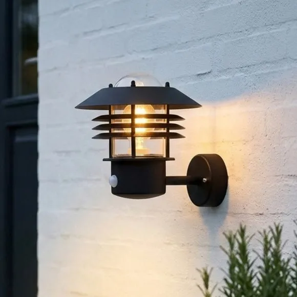 Nordlux Vejers Black Sensor Outdoor Wall Light