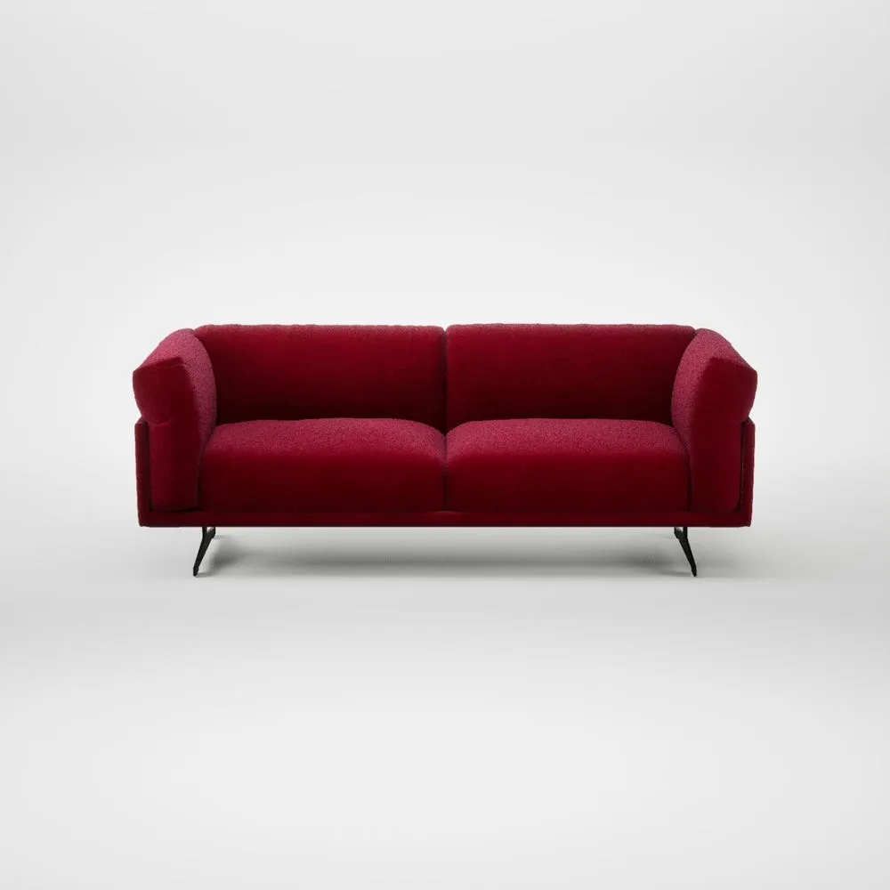 Heal's Novara 3 Seater Sofa Smart Luxe Velvet Mulberry Black Feet 1