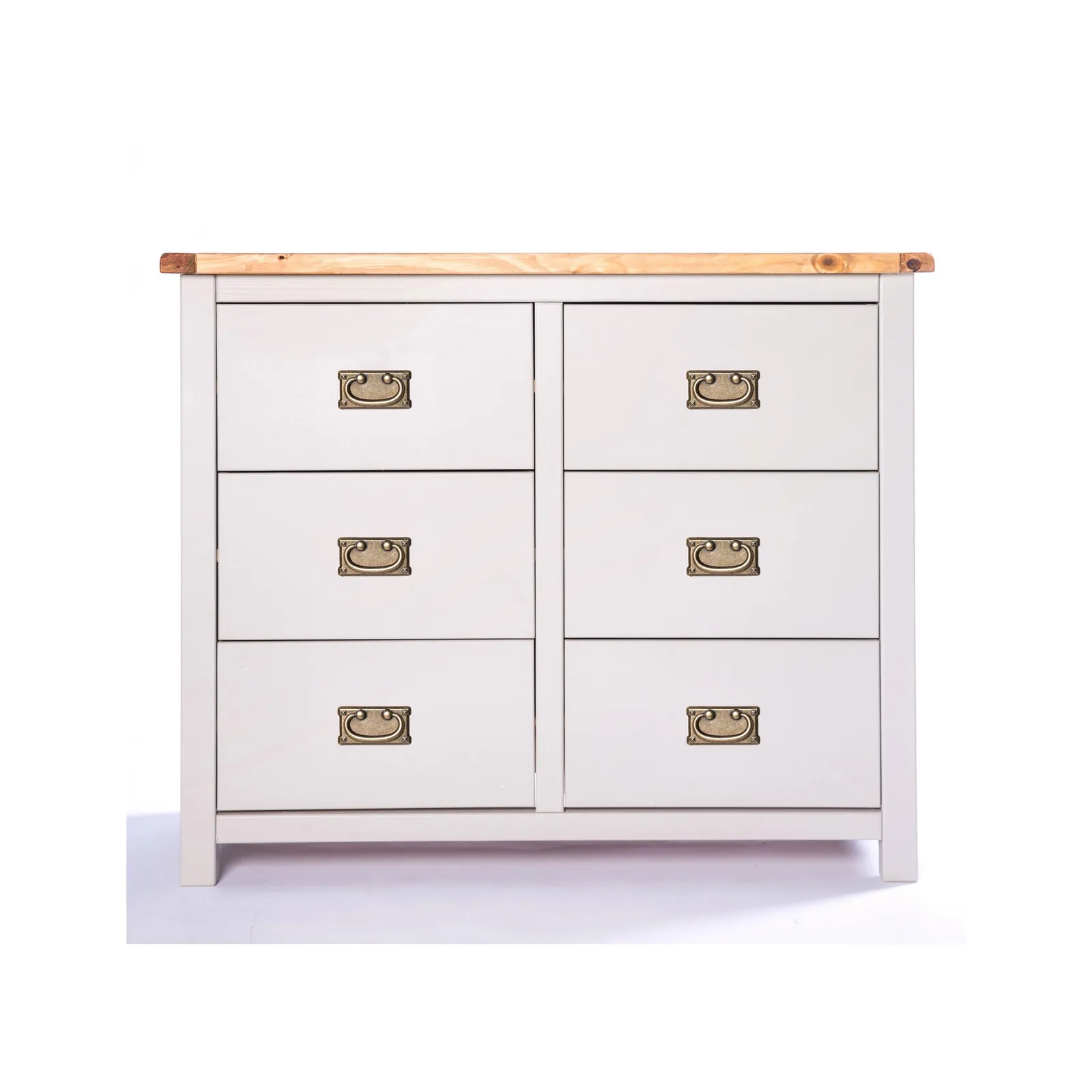 Cabinet Bits Argenta 6 Drawer Chest of Drawers Bras Drop Handle in Light Grey