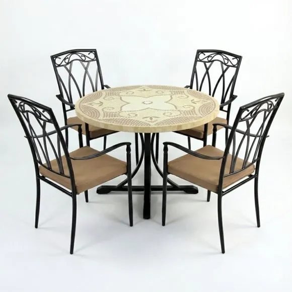 Provence Dining Table with 4 Ascot Chairs Set 2