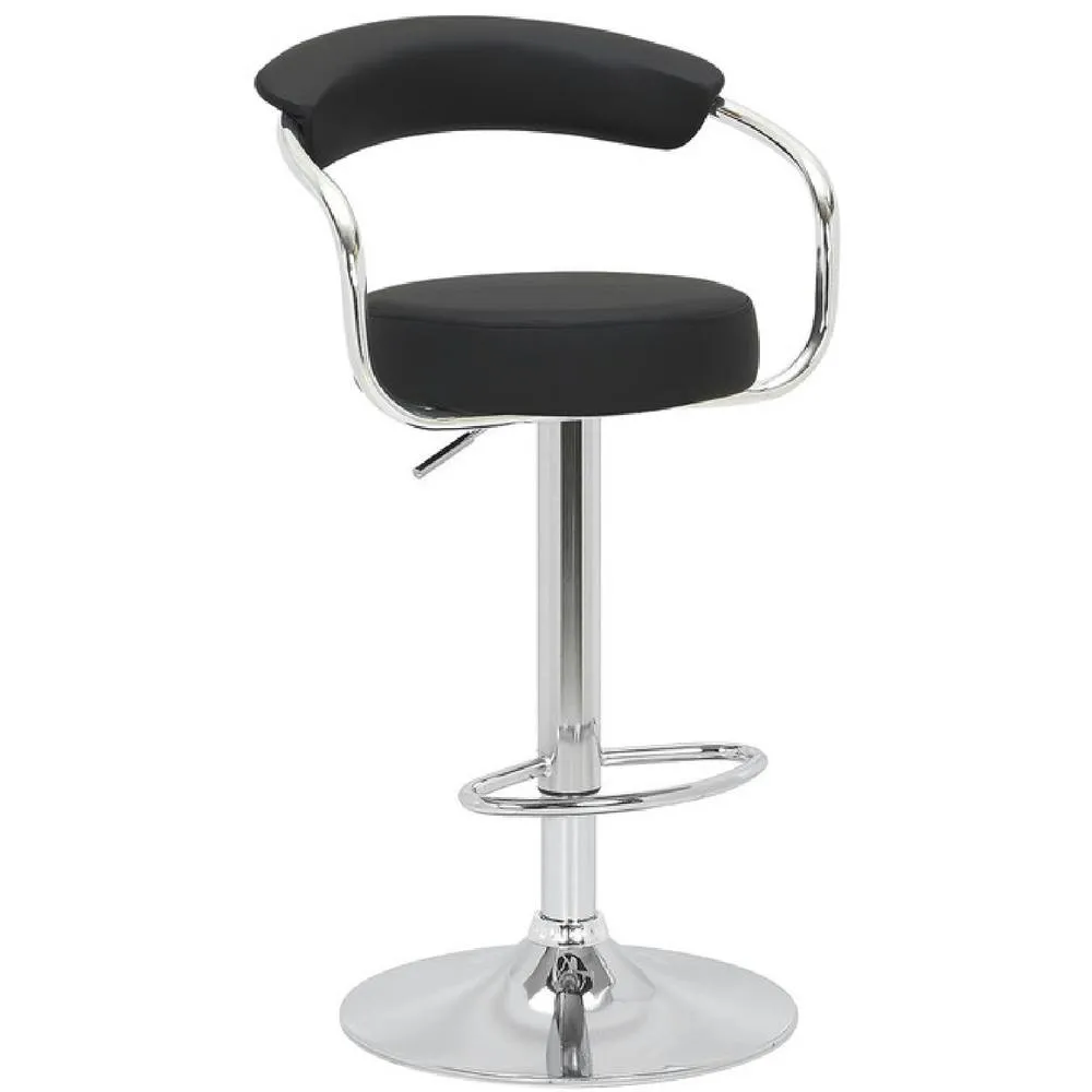 netfurniture Berty Black Cushioned Kitchen Breakfast Bar Stool Padded Seat & Back 2