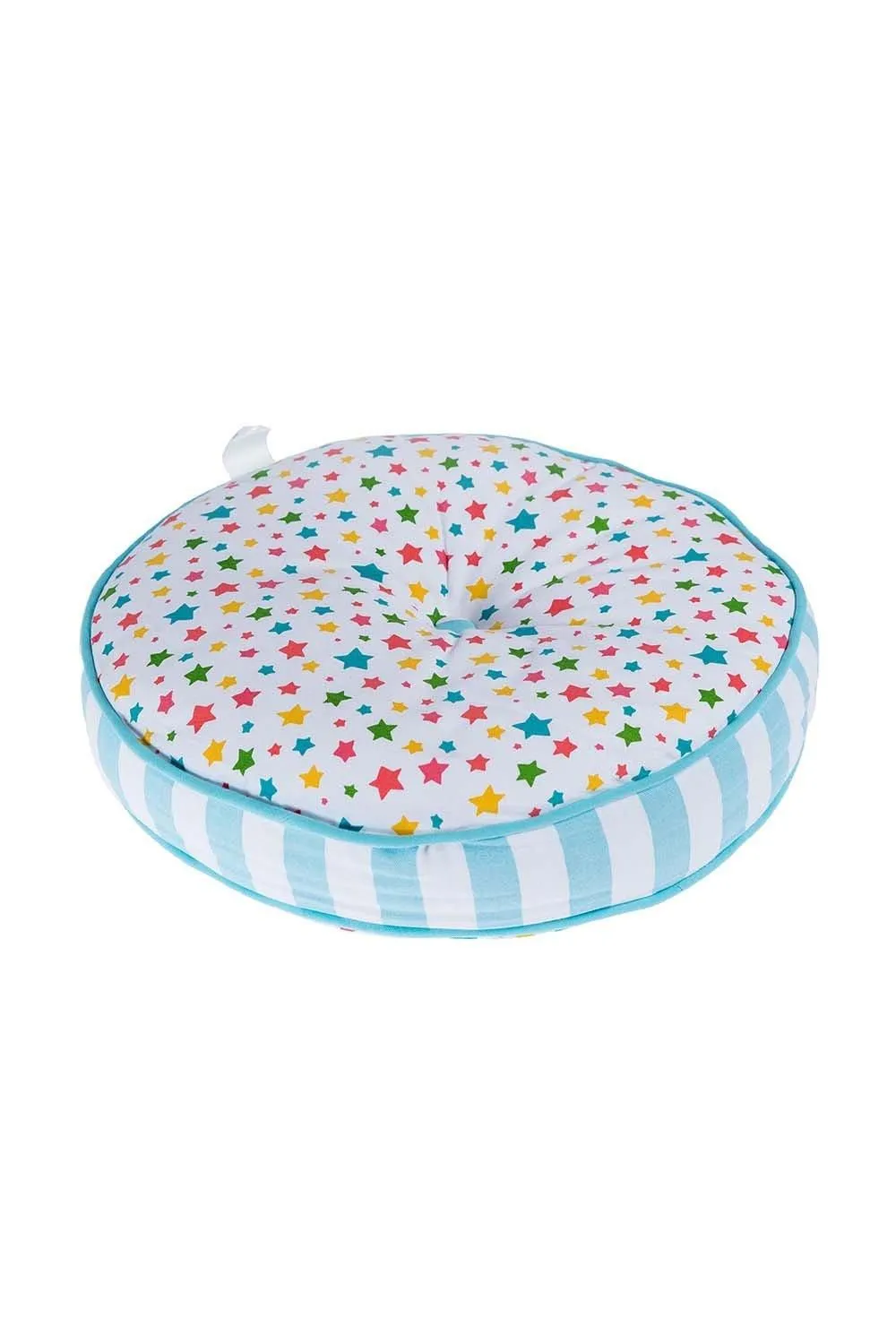 Homescapes Multi Stars & Blue Stripes Round Floor Cushion 3